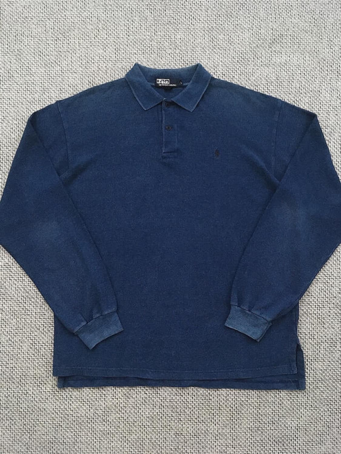 90s faded indigo blue poloshirts 상품이미지8