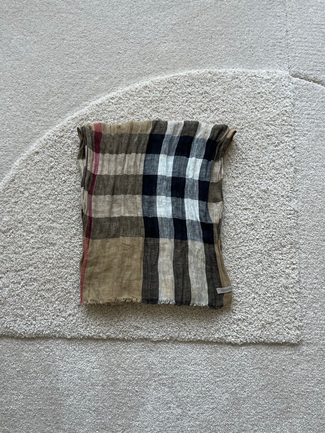 버버리 린넨 체크 스카프 상품이미지5