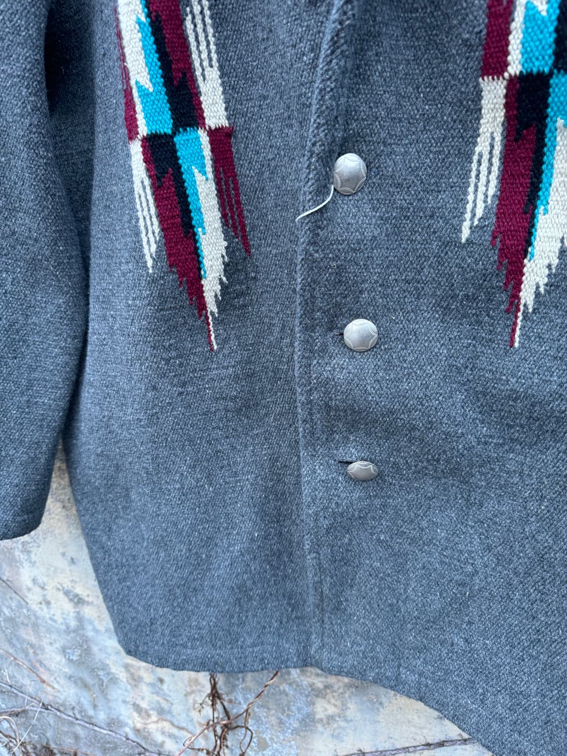 옥토퍼스 아미 나바호 패턴 오르테가 스타일 치마요 자켓 그레이 L 상품이미지7