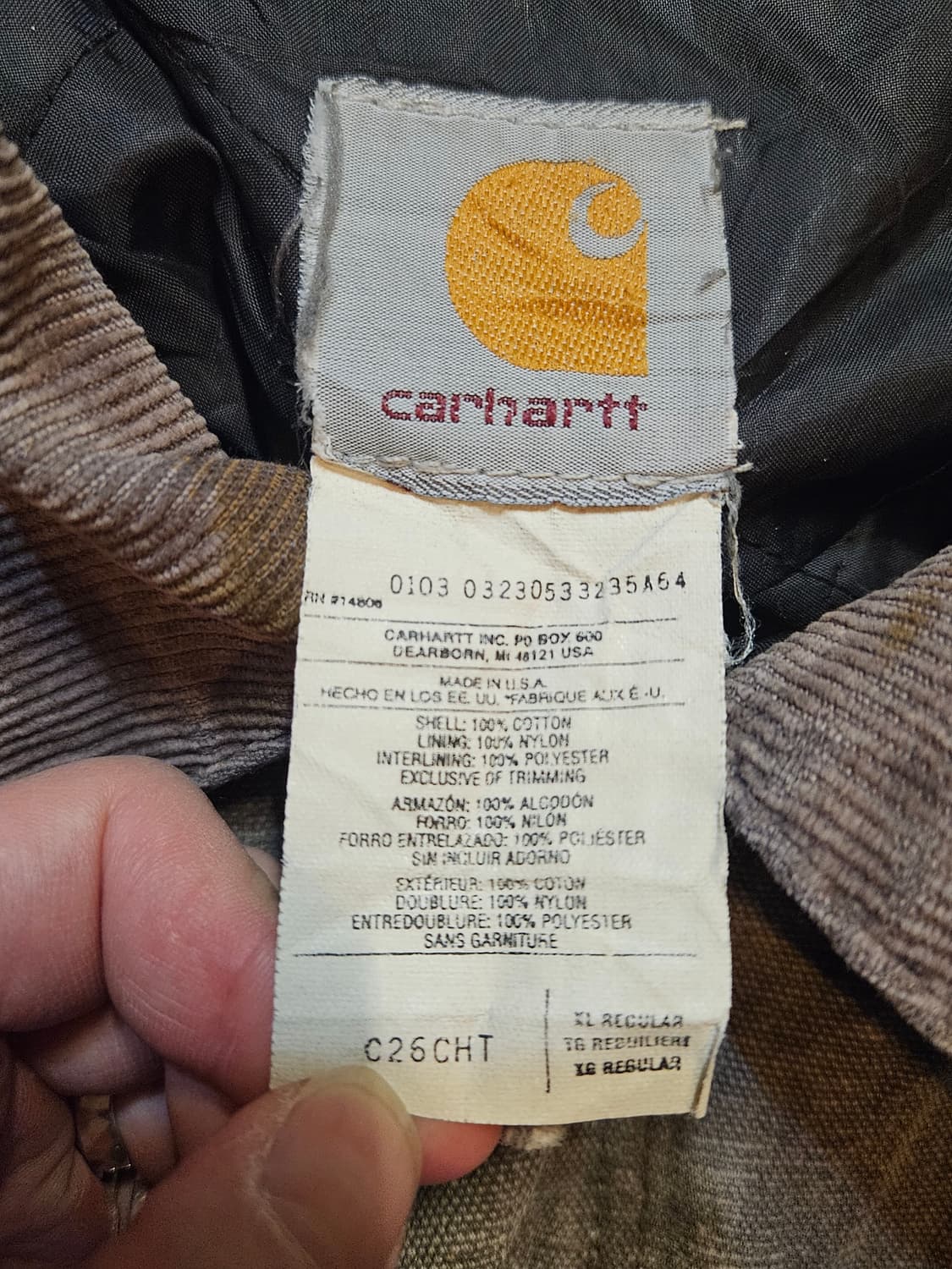 Carhartt 버팔로 코튼 덕 워크 자켓  Made in USA 상품이미지3