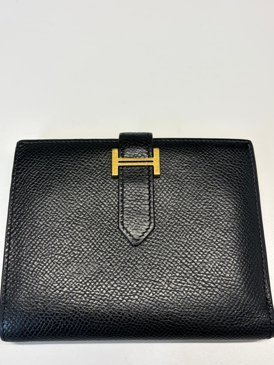 에르메스 베안 반지갑 블랙 금장 상품이미지3