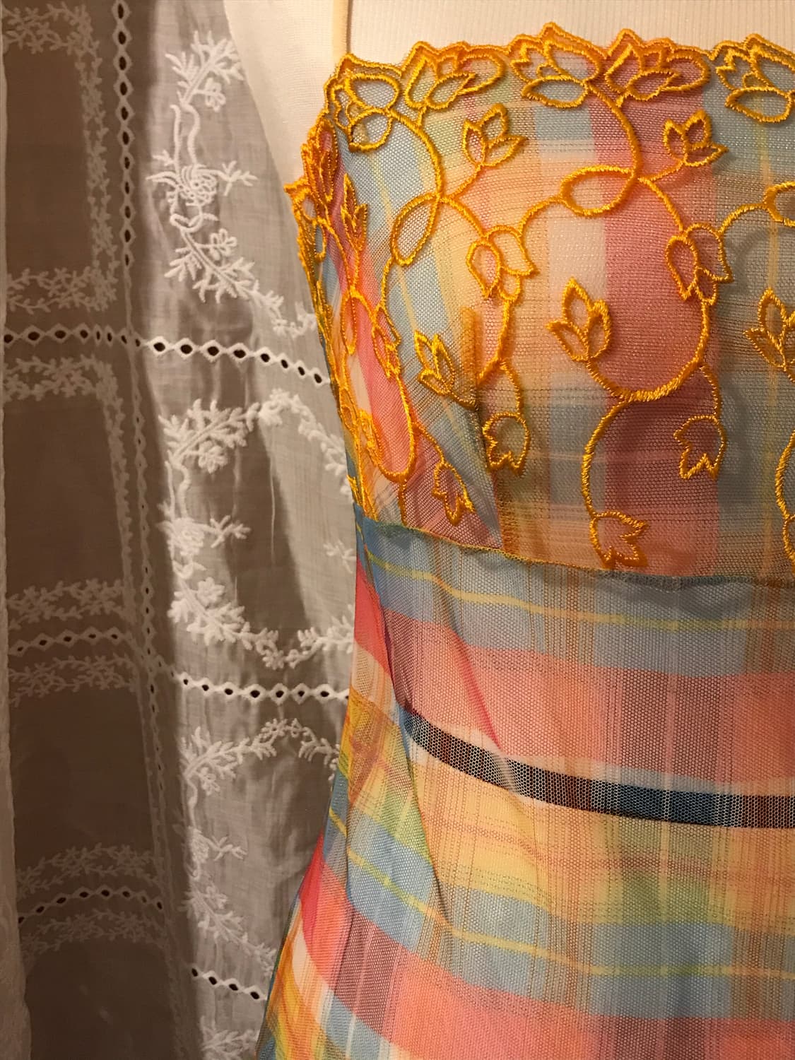 빈티지 소르베 체크 캐미솔 상품이미지3