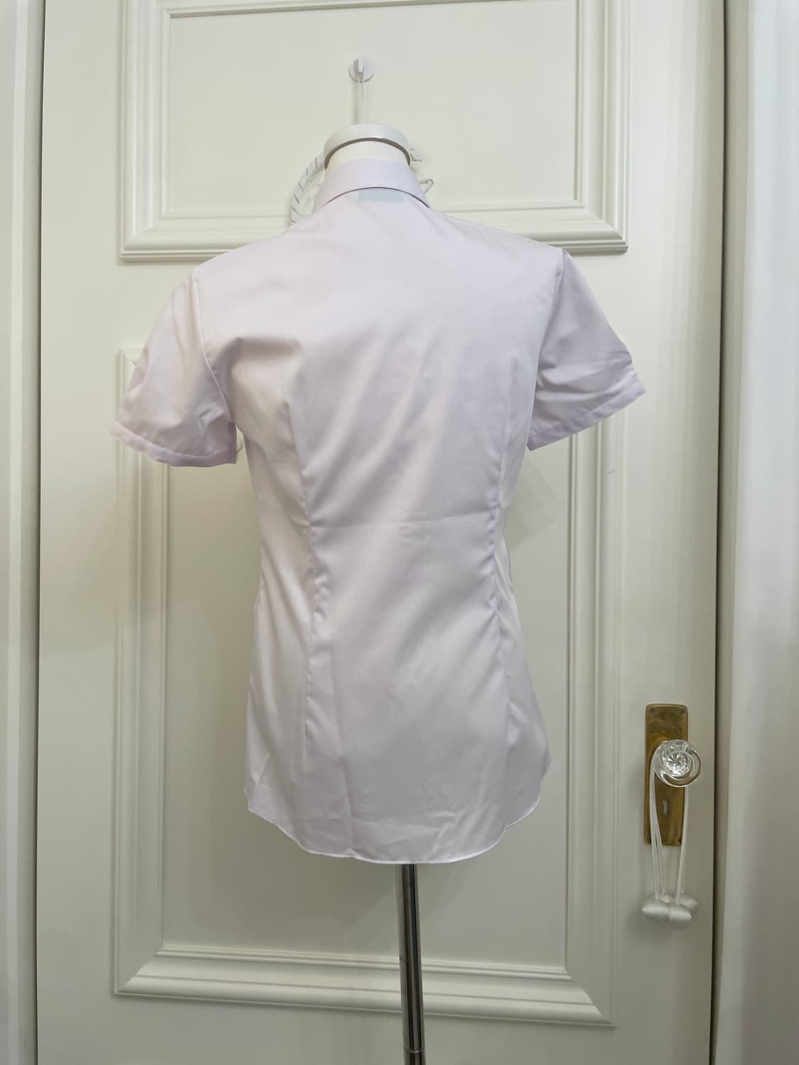 pink lavender shirring basic half shirt 상품이미지3