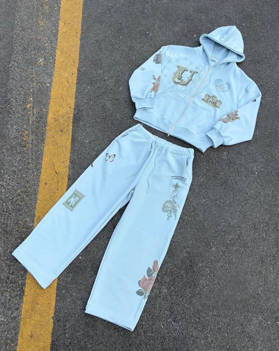 새상품) 언스테디마켓 후디 조거팬츠 셋업 상품이미지1