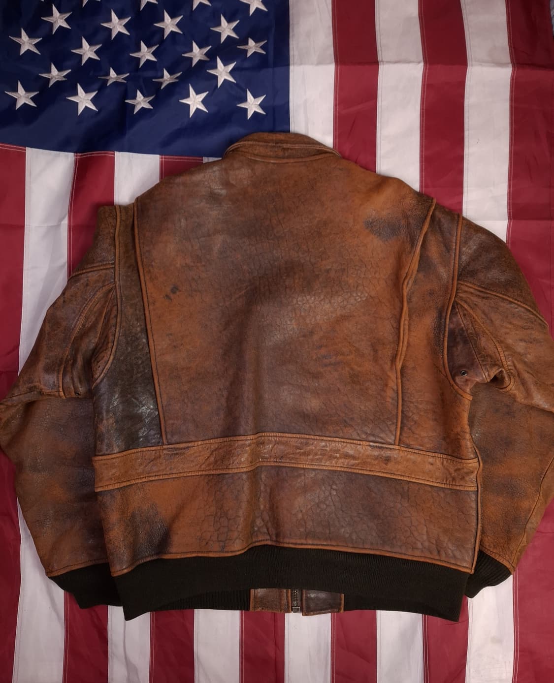 오리지날 90's 아메코 미육군 항공대 리얼레더 항공자켓 상품이미지8