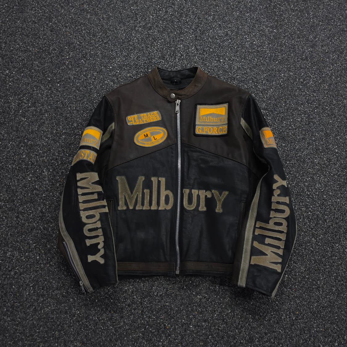 USA 빈티지 소가죽 레이싱 자켓 (M) 상품이미지1