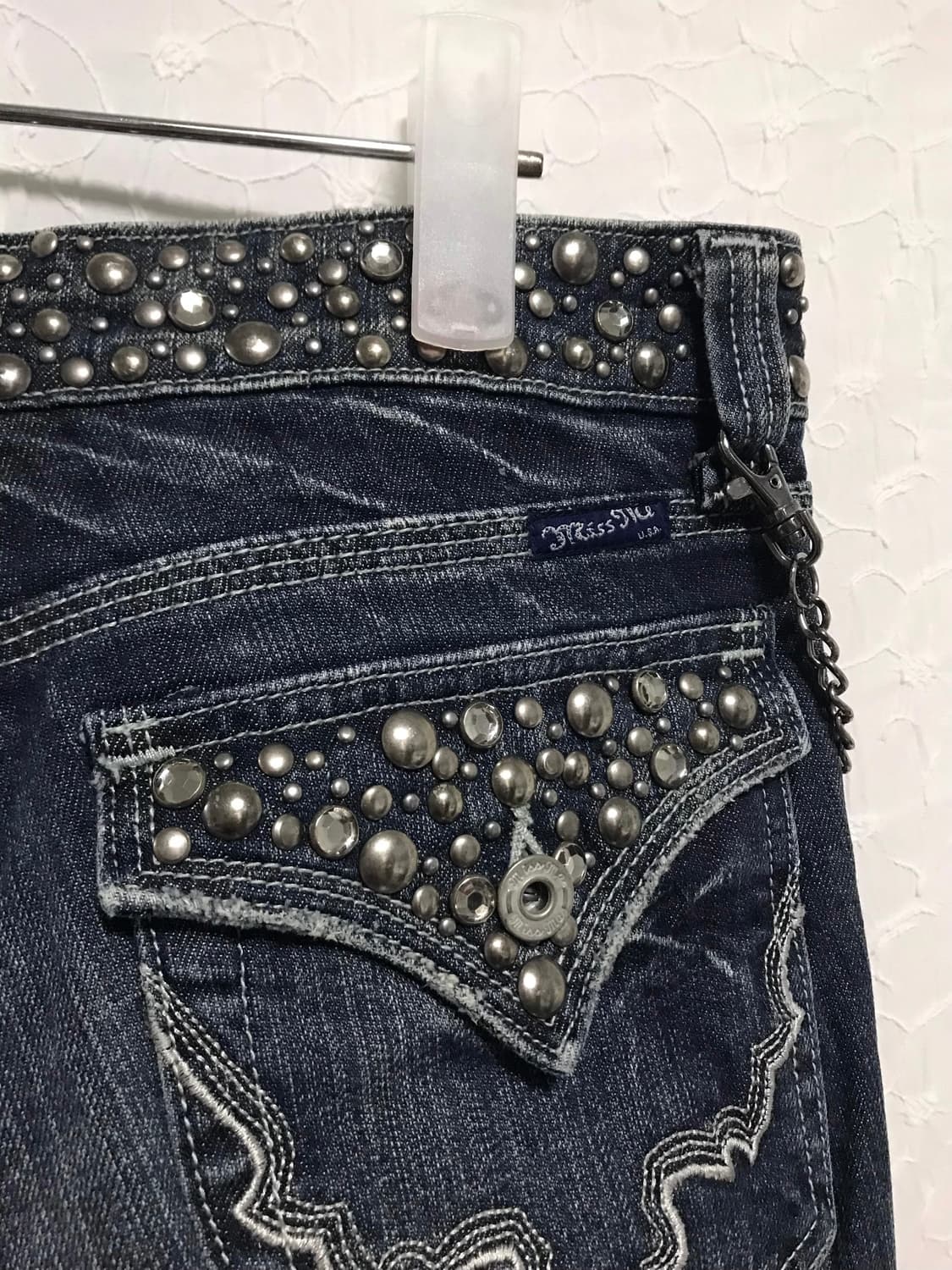 빈티지 miss me 00s y2k 핀터깔 스터드 로우라이즈 데님 팬츠 상품이미지7