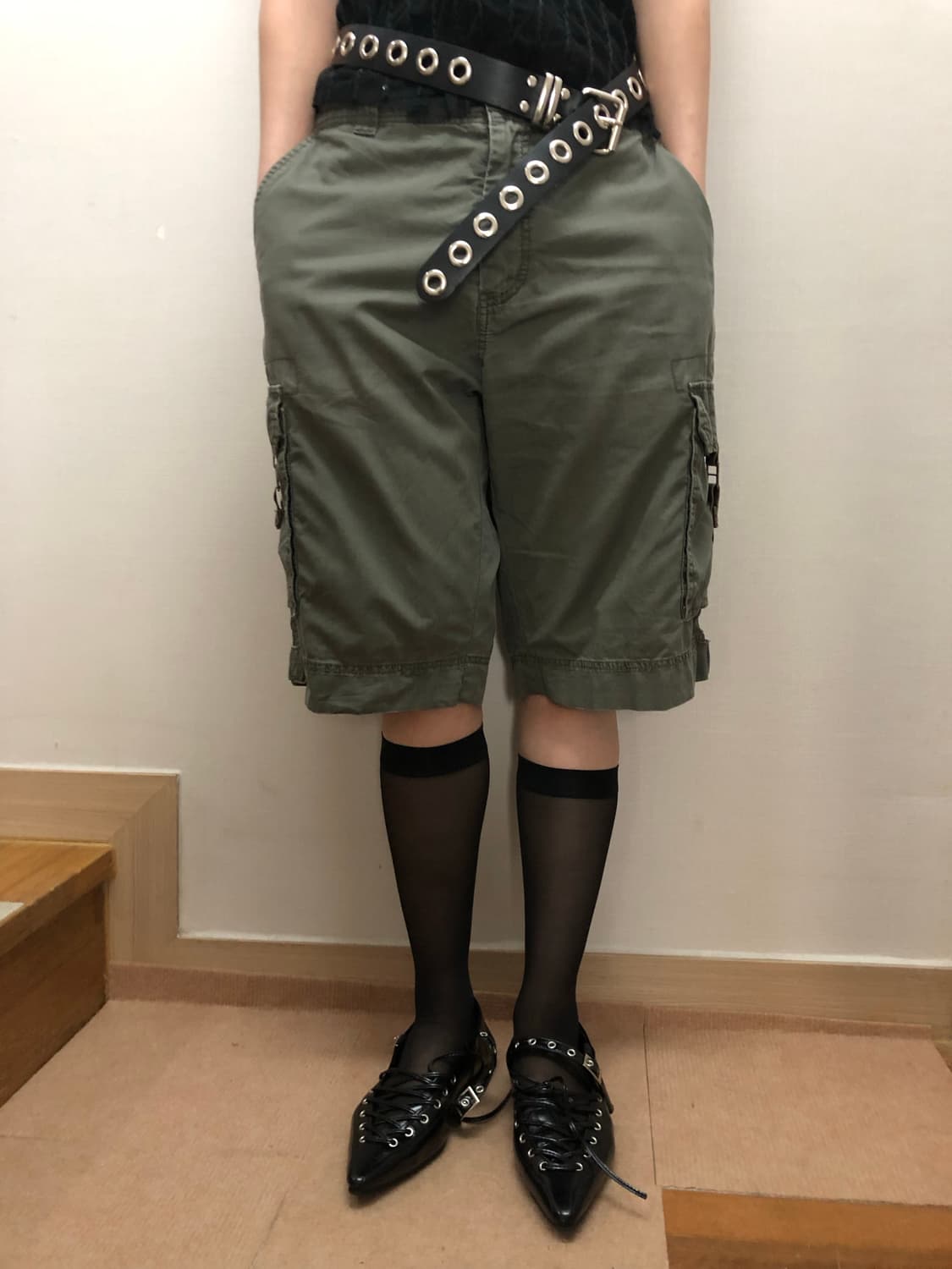 빈티지 카키 카고 팬츠 상품이미지5
