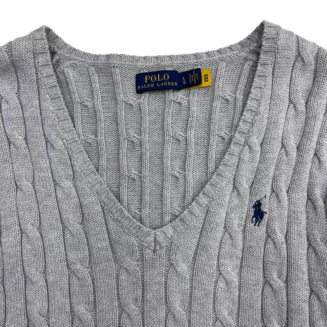 폴로 랄프로렌 네이비포니 그레이 꽈배기 니트 L 상품이미지4