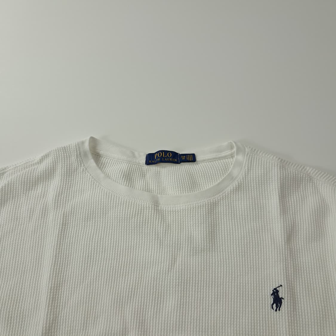 CK344 2XB 폴로 화이트 와플 티셔츠 상품이미지2