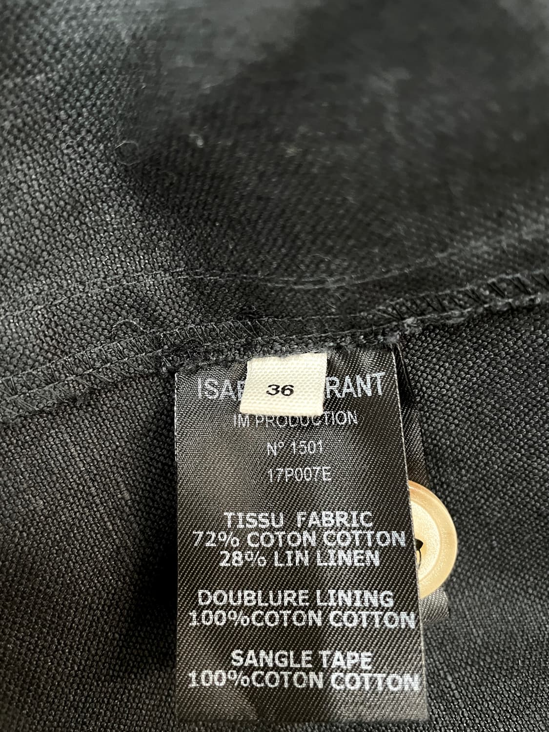 이자벨마랑 에투알 코튼 린넨 싱글 코트 블랙 상품이미지4