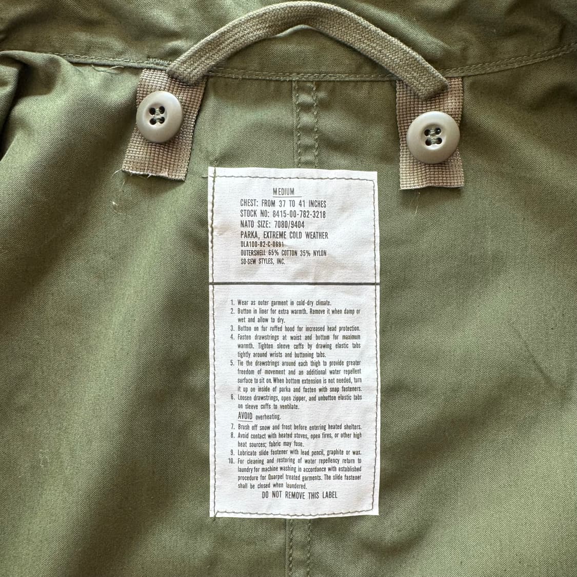 (M) 데드스탁 M65 피쉬테일 개파카 오리지널 풀세트 상품이미지7