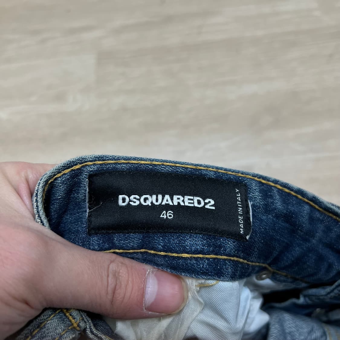 디스퀘어드2 빈티지 데미지드 워싱 페인팅 데님진 청바지 [중청] 46 상품이미지5