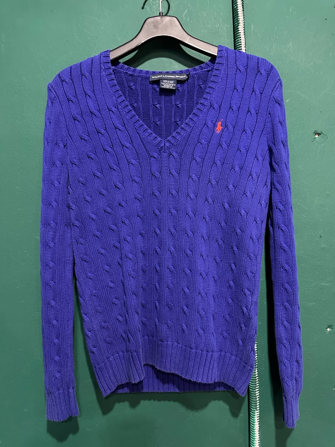 폴로 꽈베기니트 브이넥 퍼플M 상품이미지1