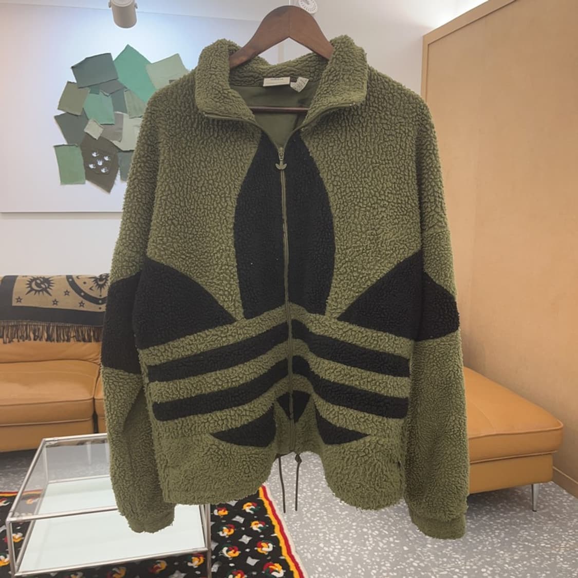 아디다스 키치 빅 트레포일 말차 카키 후리스 M C07049 상품이미지3