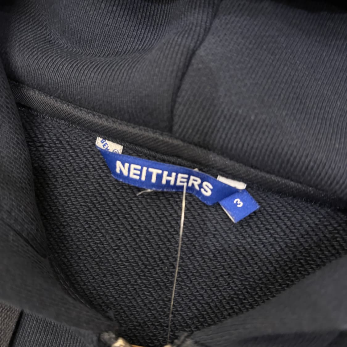 네이더스 스몰로고 네이비 후드집업 상품이미지3