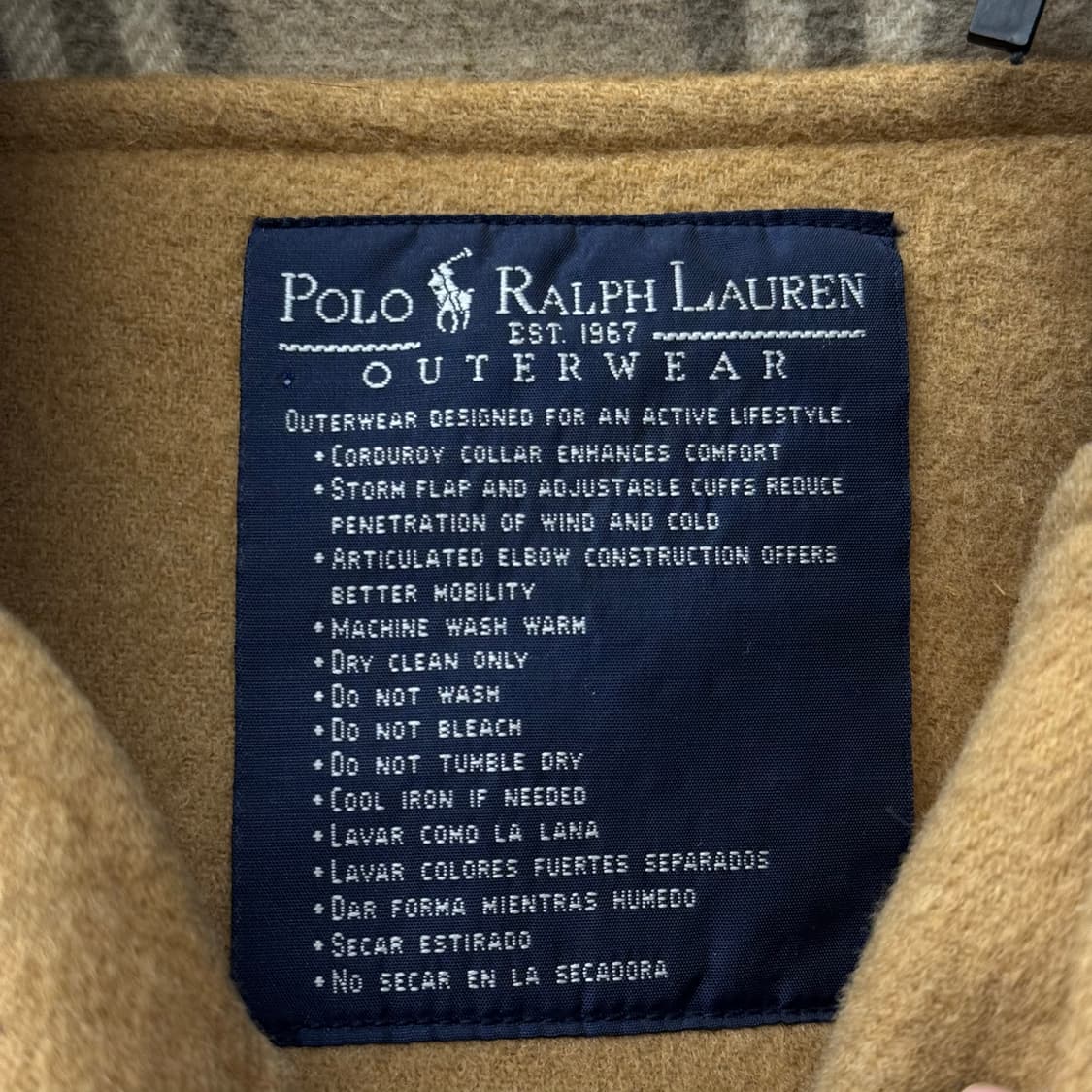 90s 폴로 랄프로렌 체크 라이닝 후디 떡볶이더플 코트 polo 상품이미지7