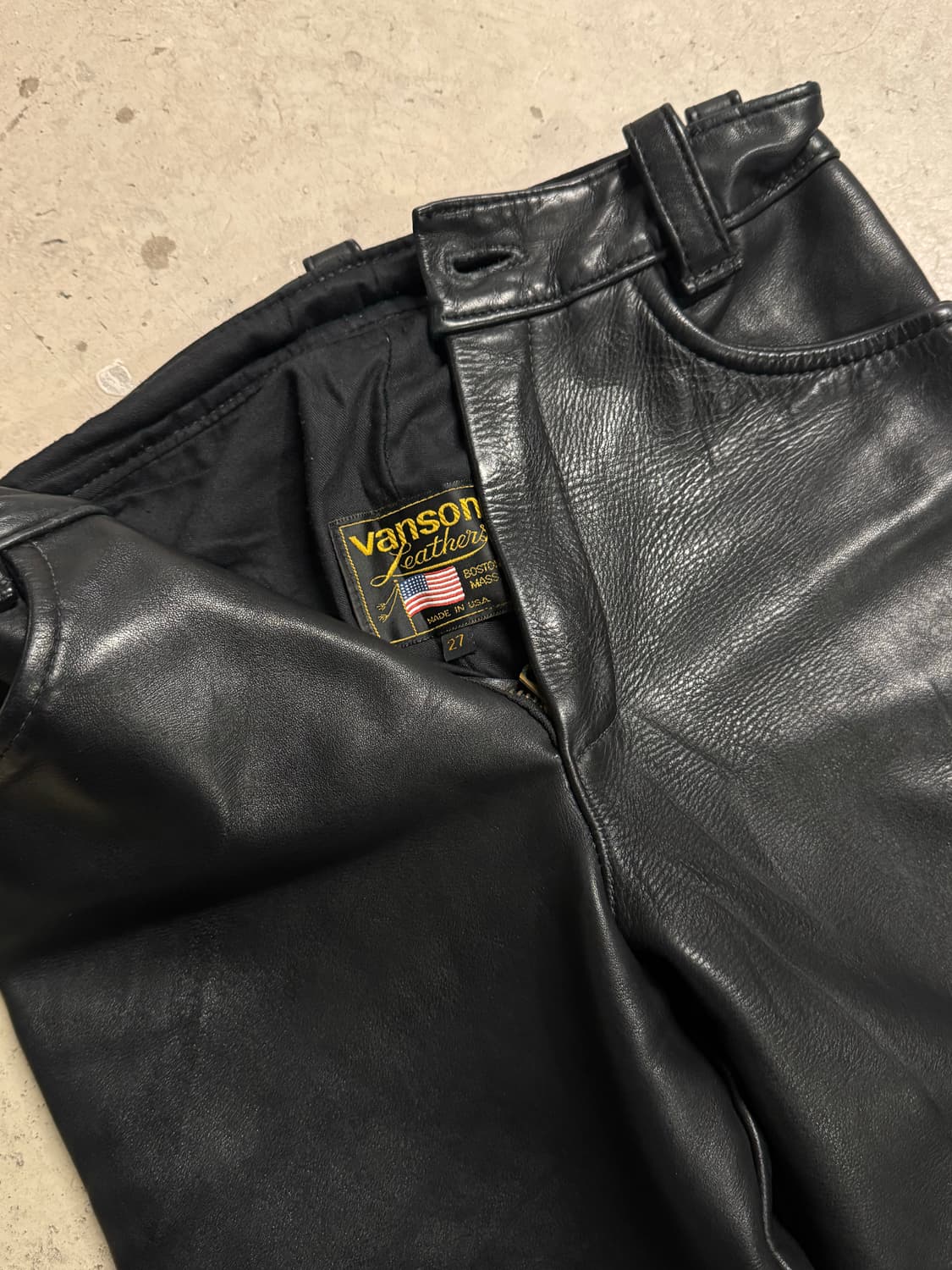 밴슨 레더 카우하이드 레더팬츠 상품이미지2