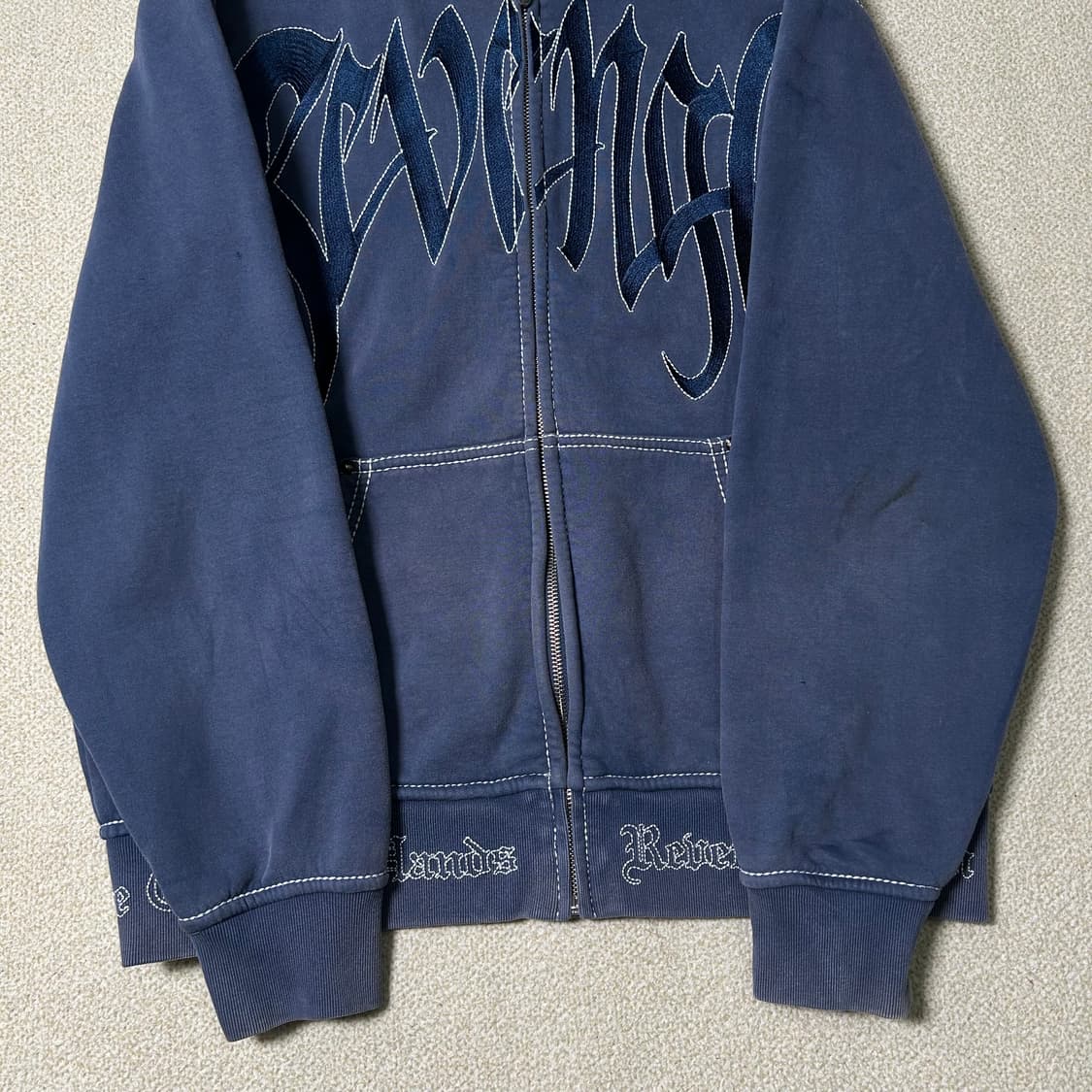 (M) Revenge 리벤지 스티치 블루 후드집업 상품이미지5
