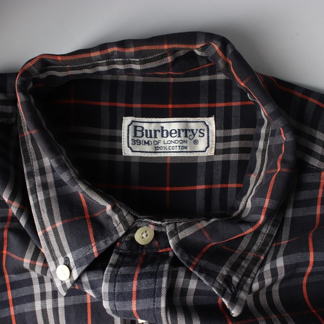 버버리 빈티지 블랙 노바 체크 셔츠 39 M 상품이미지5