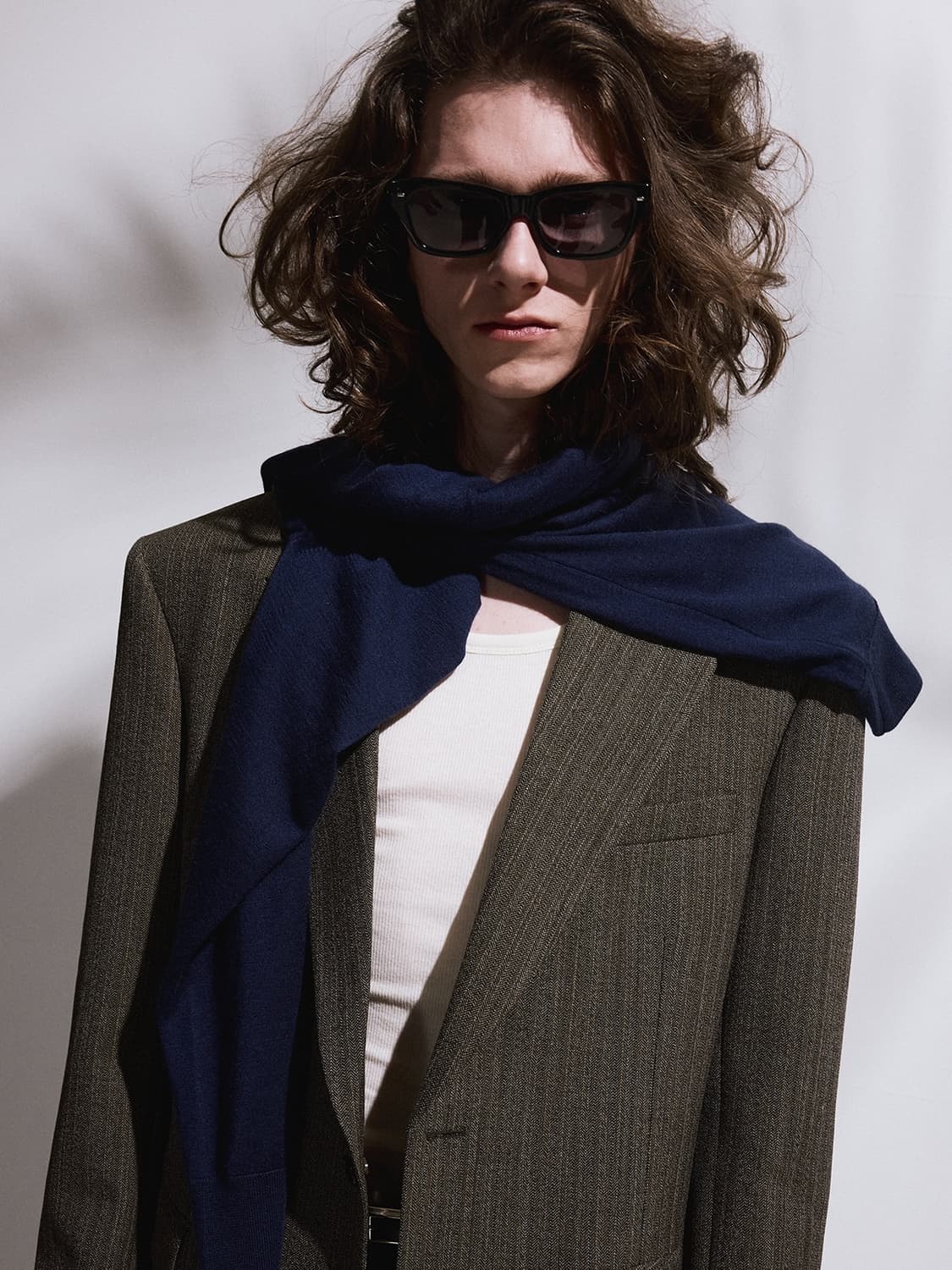 렉토 26SS RC 슬릭 실크 스카프 네이비 상품이미지1