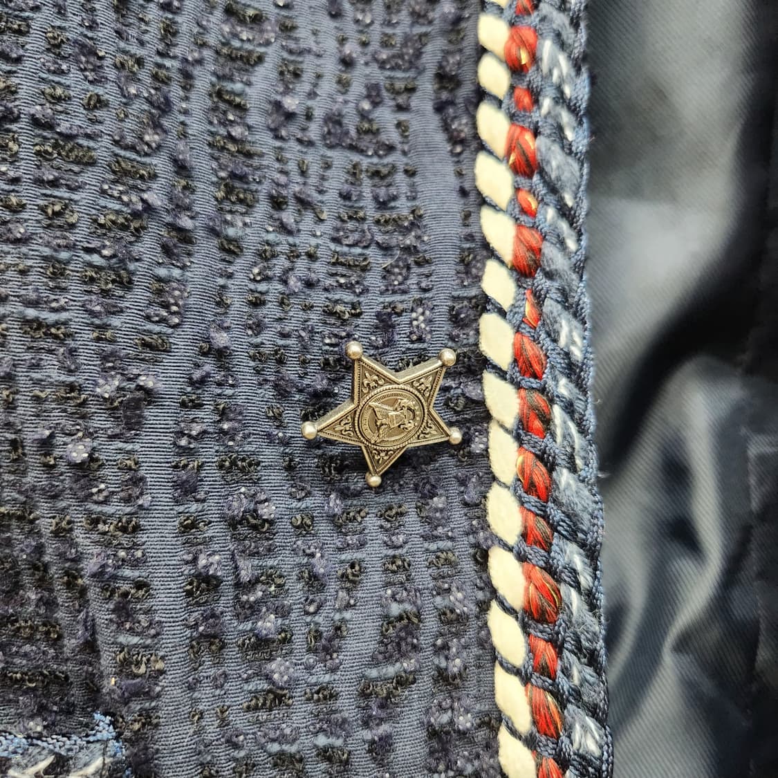 JS뉴욕 별단추 디테일 트위드 빈티지 오픈자켓 F(S~M) 상품이미지4