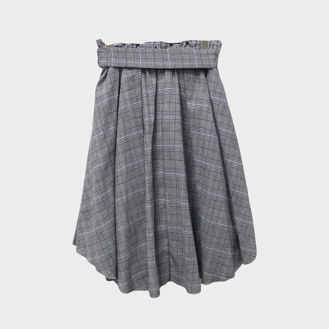 칩 클립 체크 언발 밴딩 스커트 62443 상품이미지2