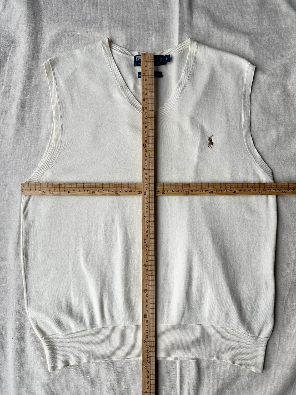 폴로 랄프로렌 피마코튼 니트 베스트 아이보리 L 상품이미지6
