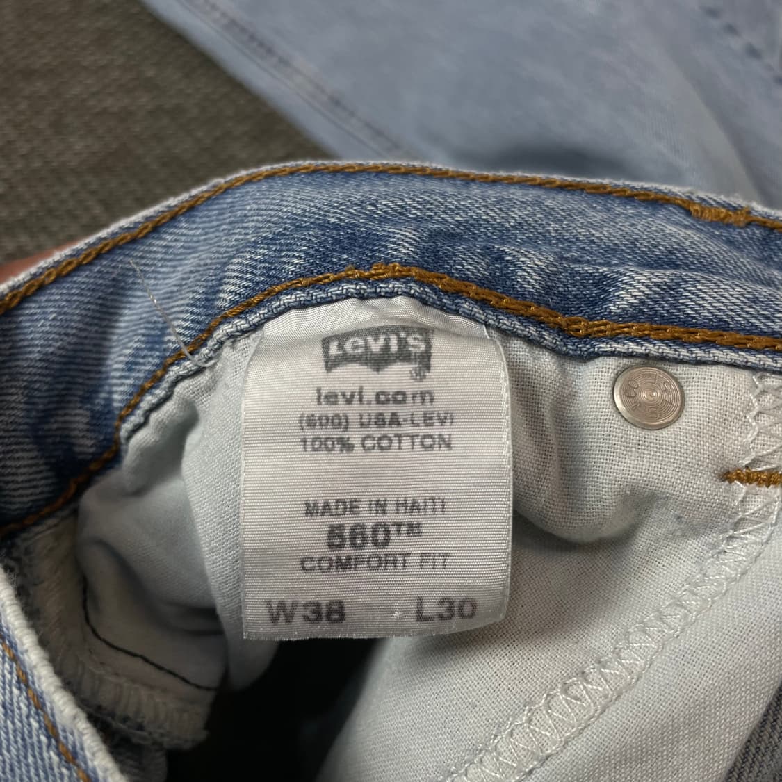 (38) 리바이스 560 38X30 컴포트핏 연청 데님 팬츠 상품이미지4