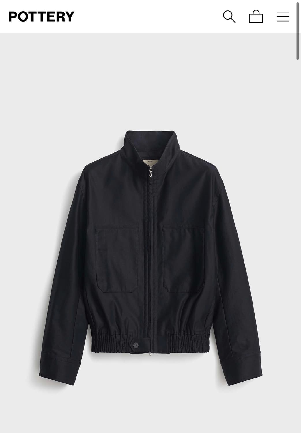 [5] 포터리 코튼 하이넥 블루종 다크 네이비 상품이미지1