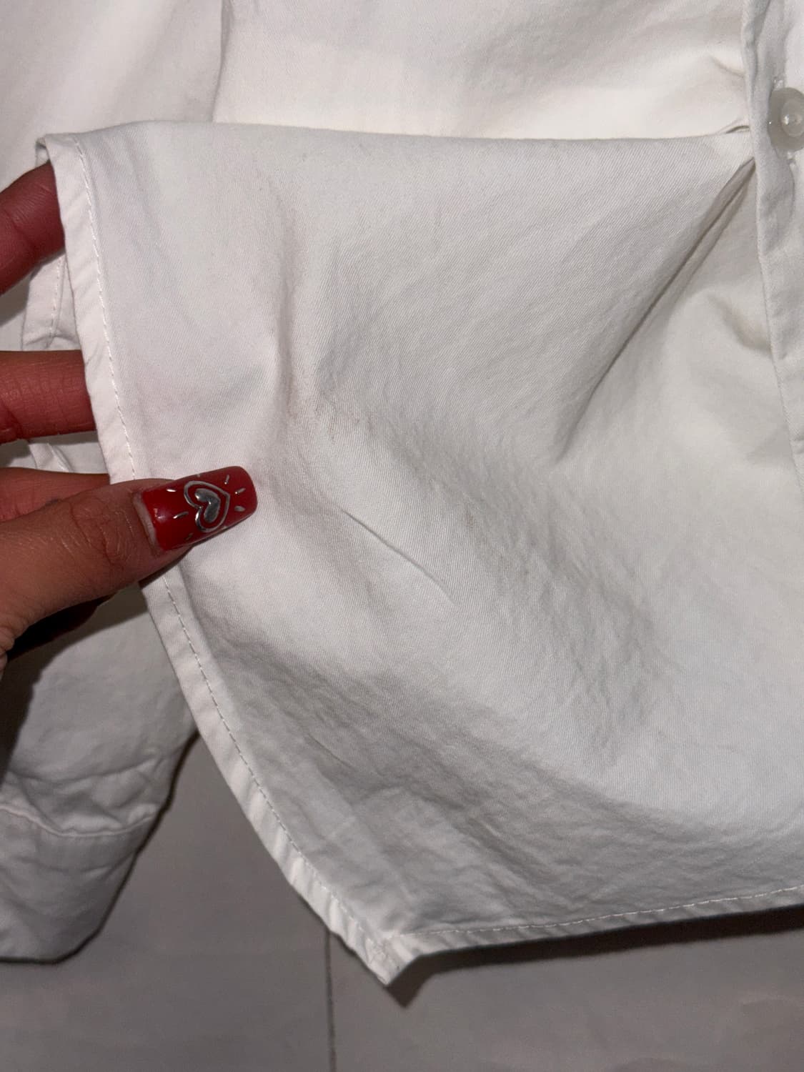 White pin tuck unbalanced wrap shirt 상품이미지6