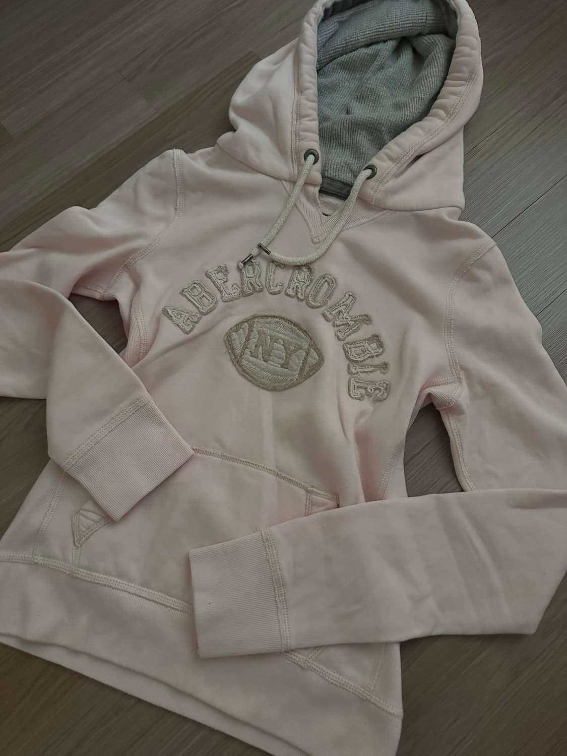 아베크롬비 핑크 딸기우유 딱붙 후드티 상품이미지1