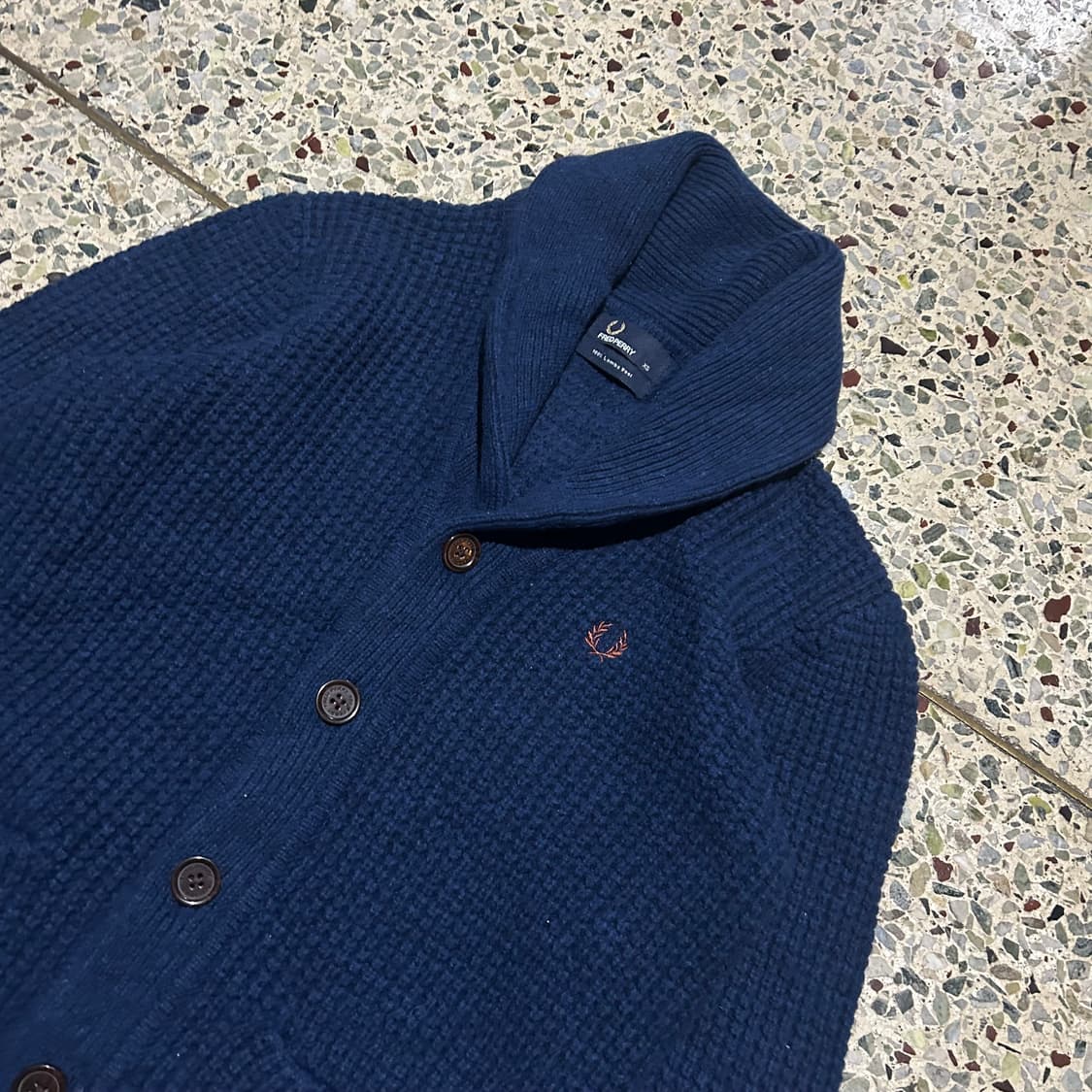 프레디페리 (Fred Perry) 숄카라 렘스울 가디건 상품이미지2