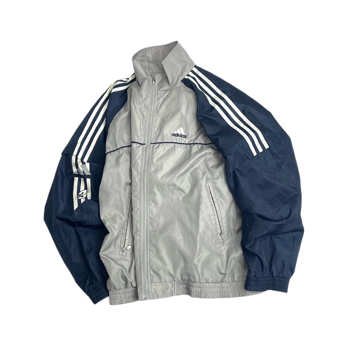 아디다스 올드스쿨 바람막이 대대장템 그레이 네이비 상품이미지2