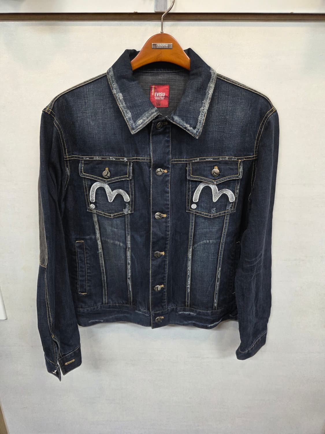 에비수 실버 디테일 로고 데님자켓 m 상품이미지1