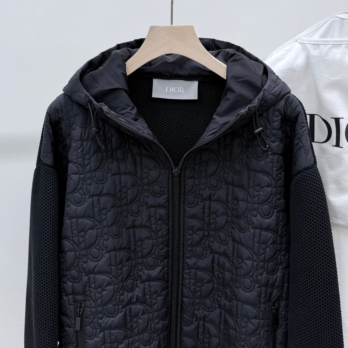 [S+급/XL] 디올 오블리크 후드 니트패딩 블루종 자켓 상품이미지2