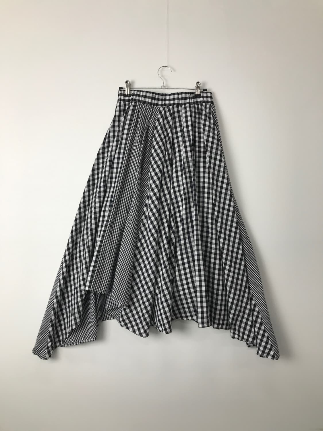 Jpn Asymmetric Checked Flare Skirt  상품이미지5