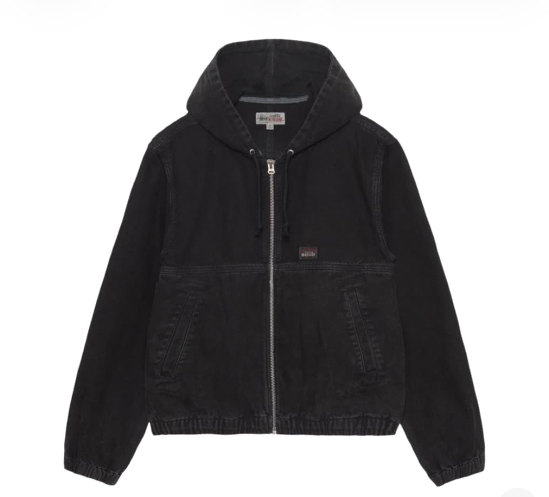 스투시 언라인드 캔버스 워크 자켓 블랙 M사이즈 판매합니다 ! 상품이미지1