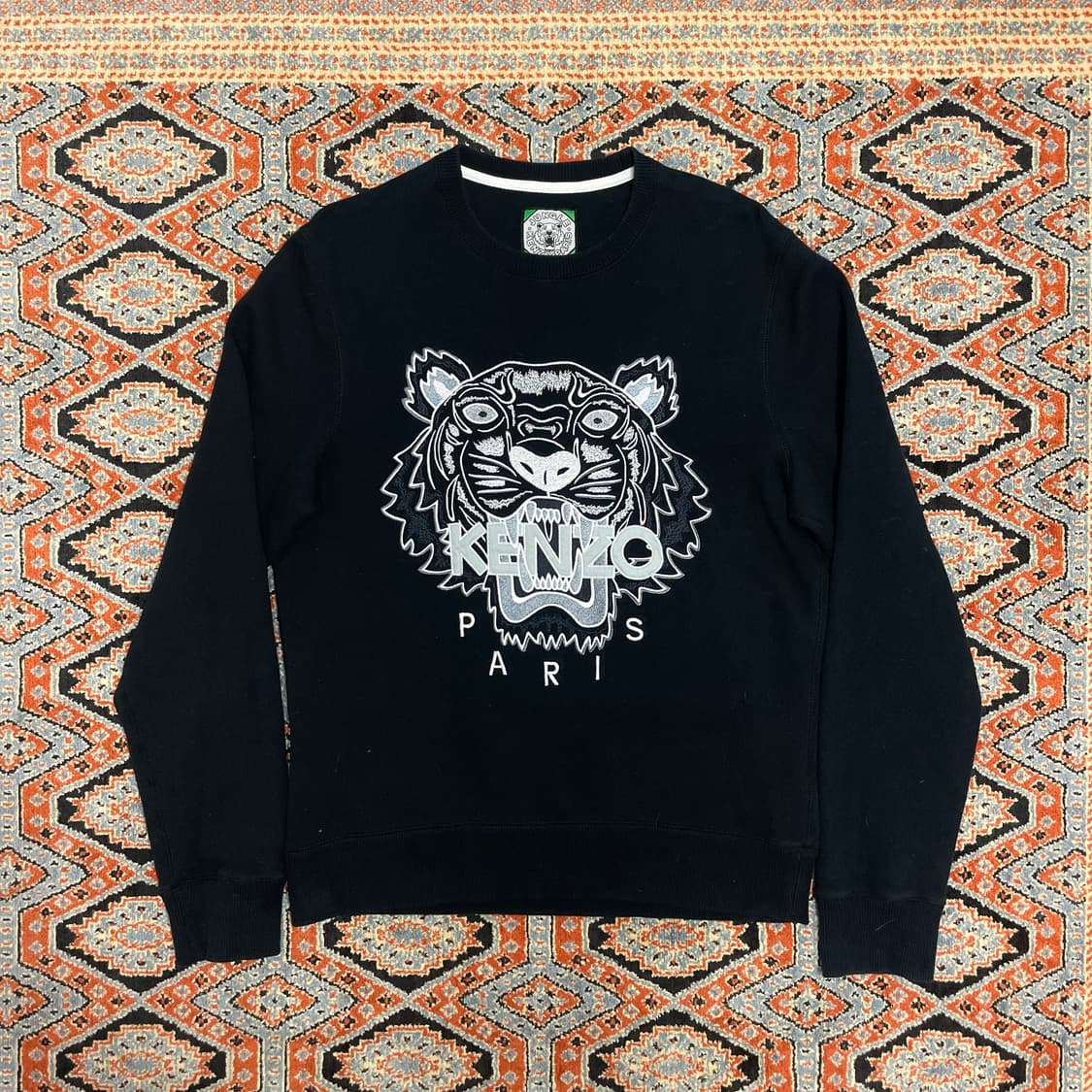 겐조 정글 프린팅 블랙 기모 맨투맨 여성L 상품이미지1