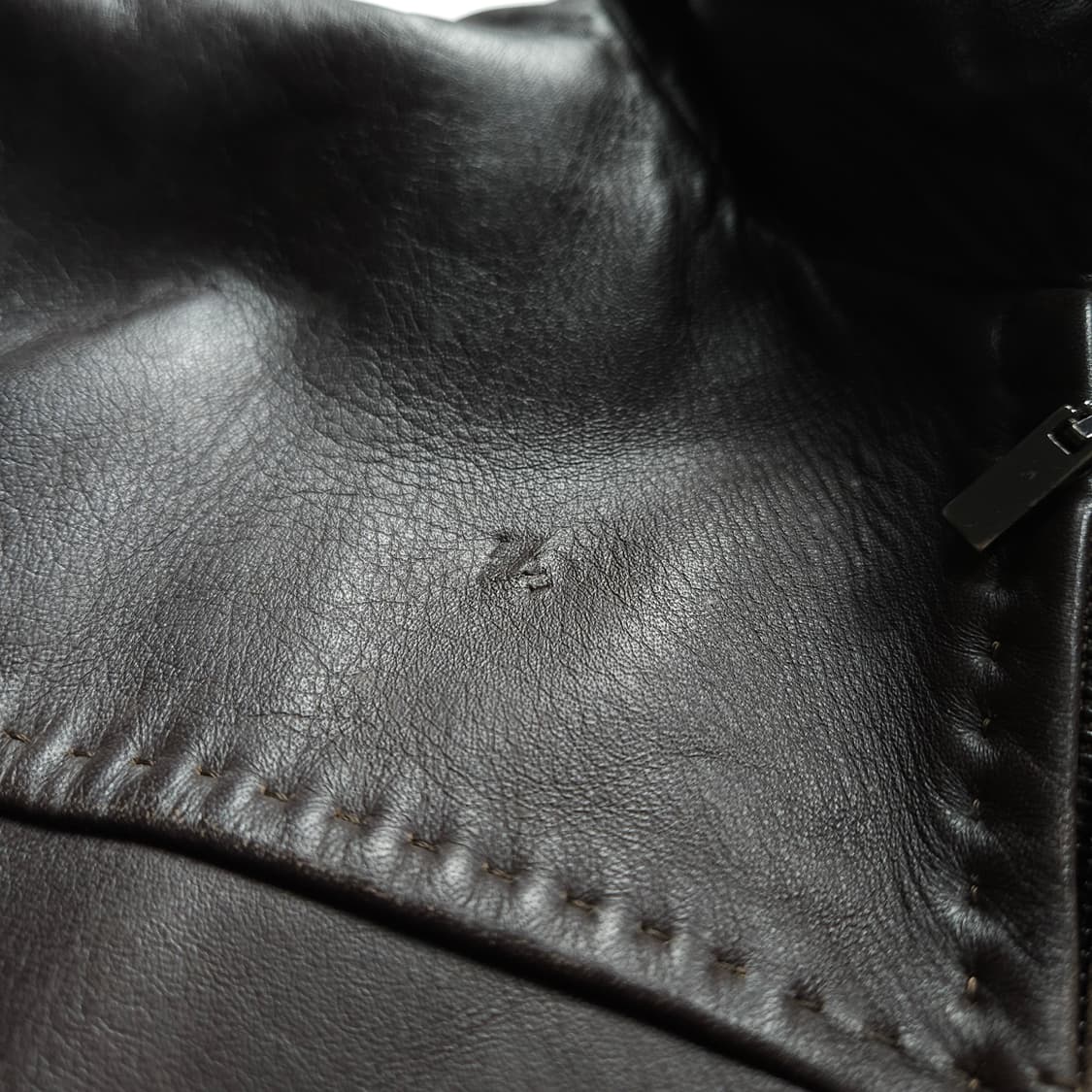 빈티지 양가죽 브라운 레더 트러커 자켓 (L) 상품이미지5