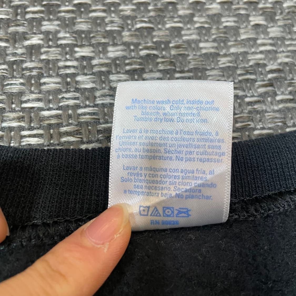 USA 블랙 기모 맨투맨 M 상품이미지6