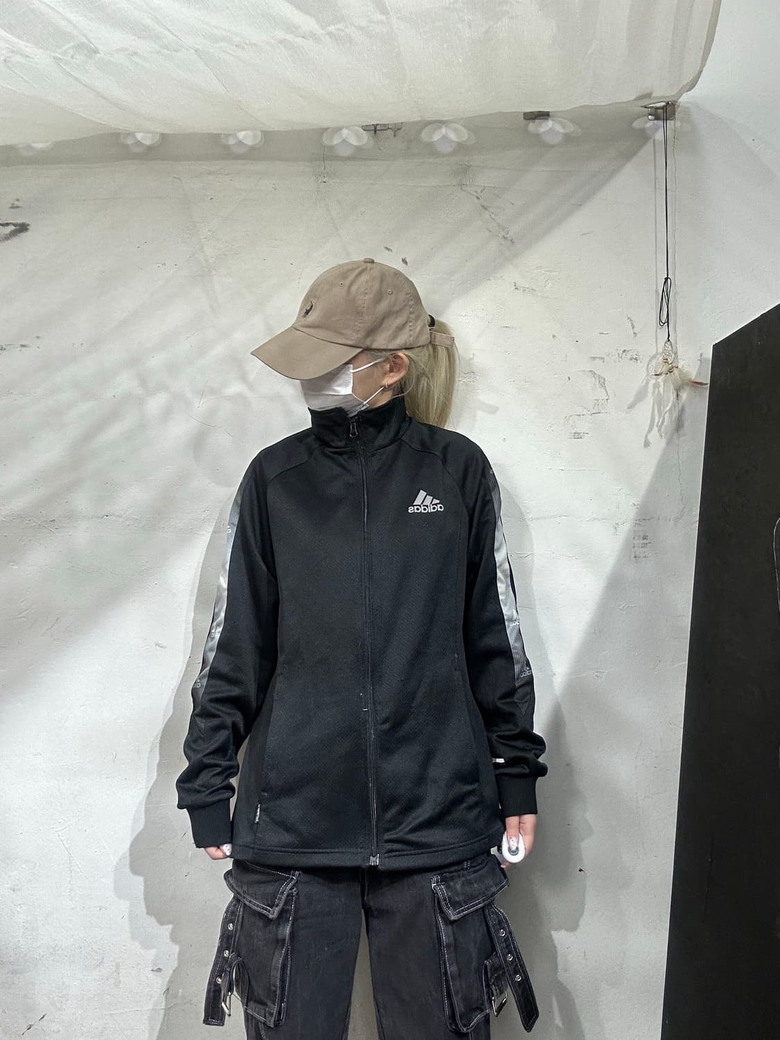 아디다스 블랙 사이드 라인 y2k 오버핏 트랙탑 져지 M 상품이미지2