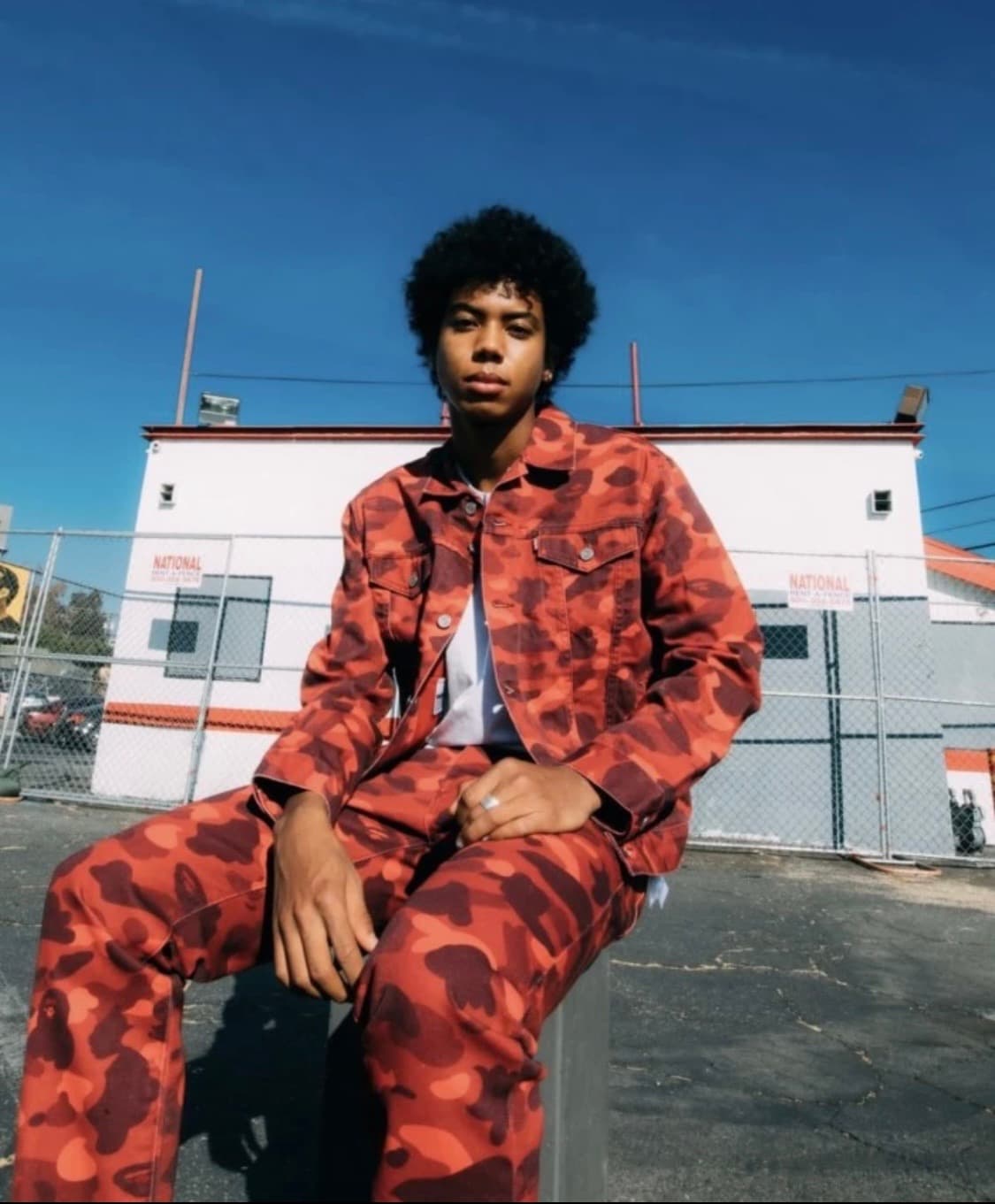 베이프 x 리바이스 레드 카모 데님팬츠 상품이미지7