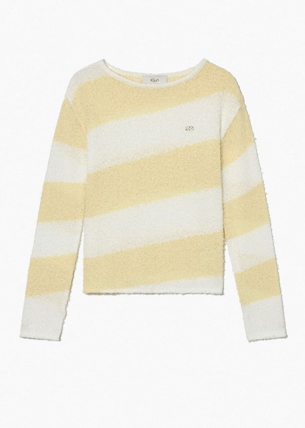 Oblique knit pullover yellow off-white 상품이미지1