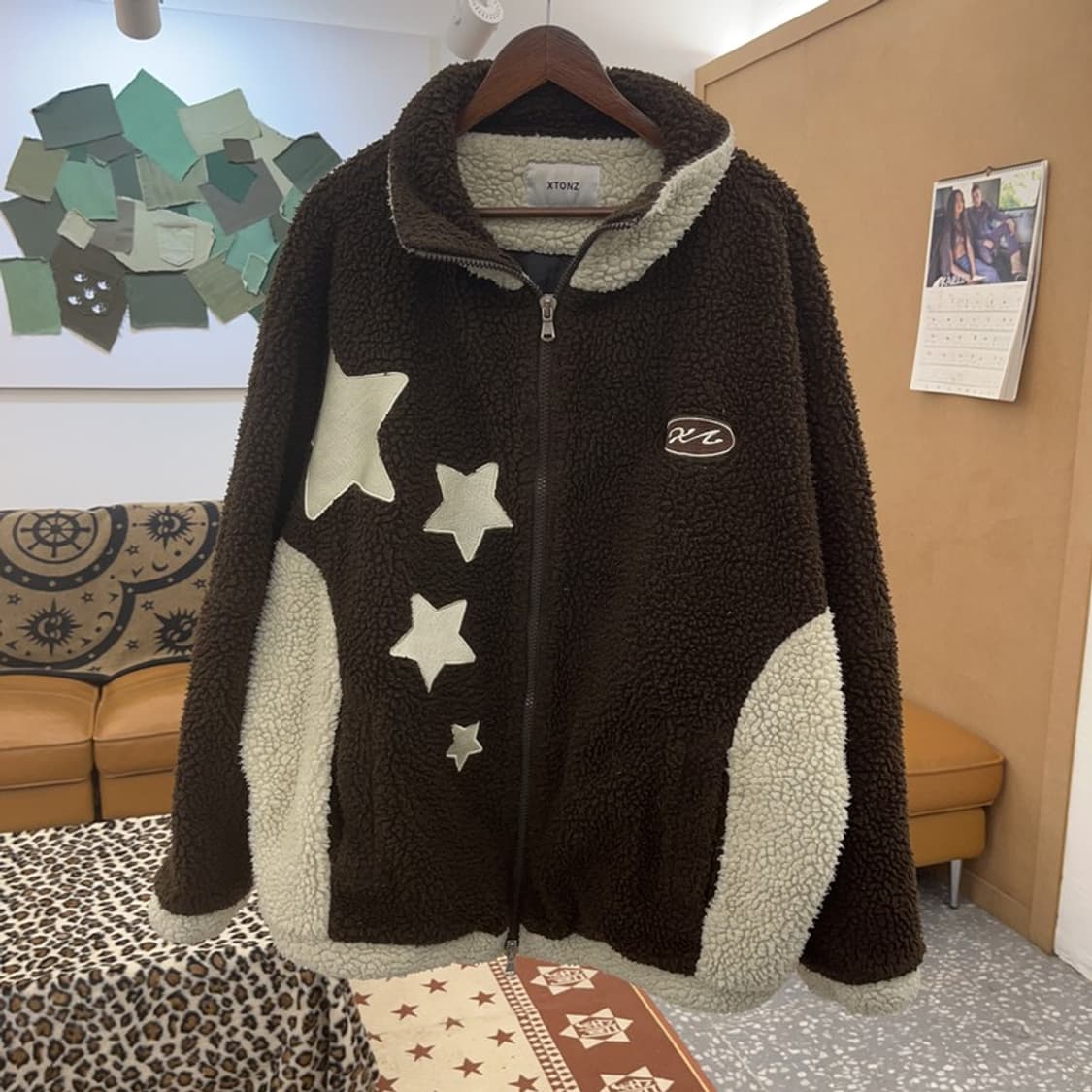 엑스톤즈 키치 Y2K 폭닥 슈팅스타 후리스 양털 자켓 L C08962 상품이미지3