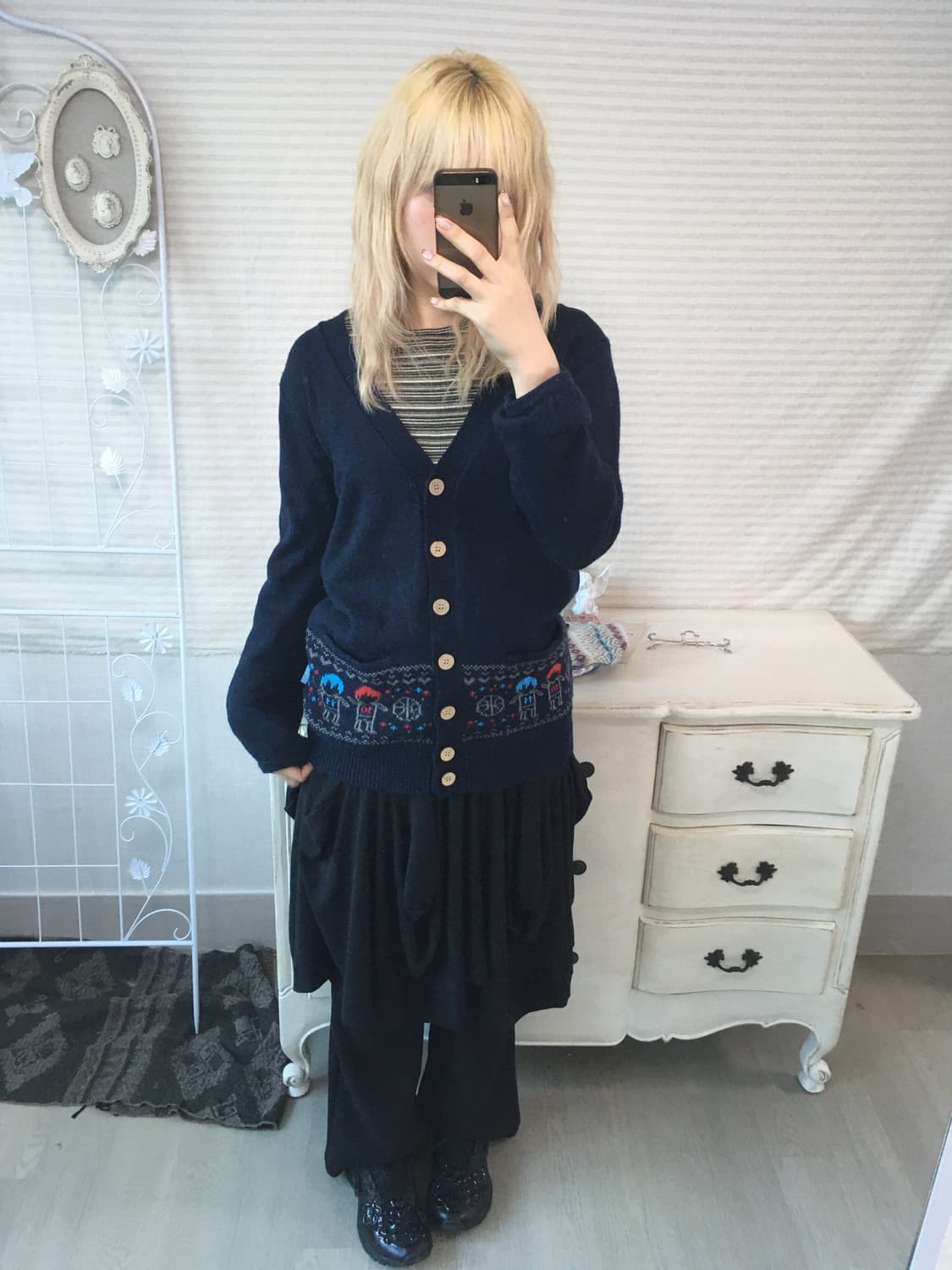 earth 너드 모리 네이비 가디건 상품이미지2