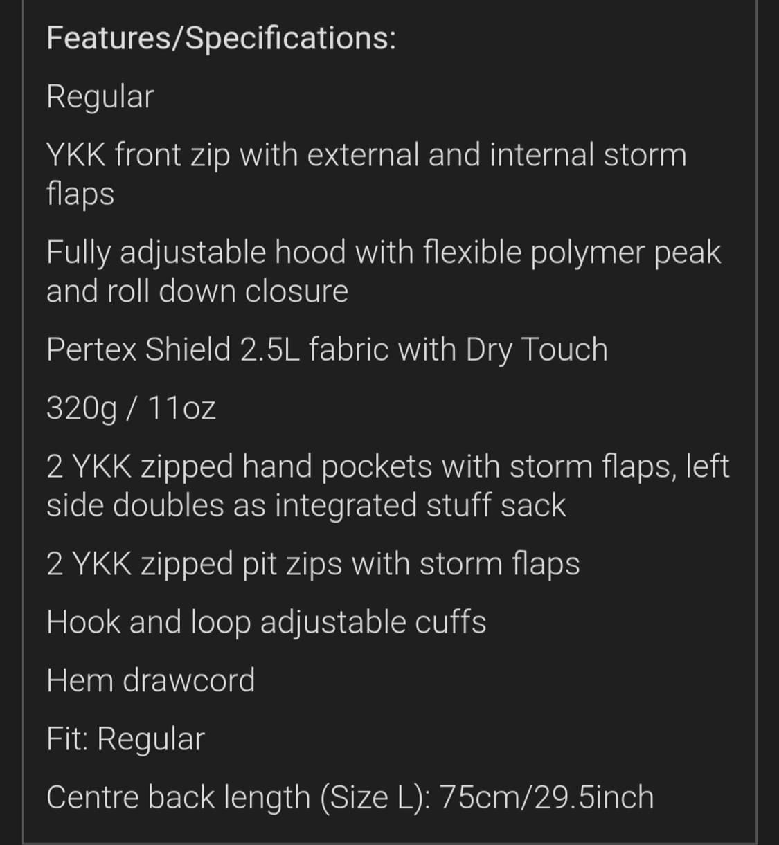 랩rab 다운포어 바람막이자켓 M 상품이미지10