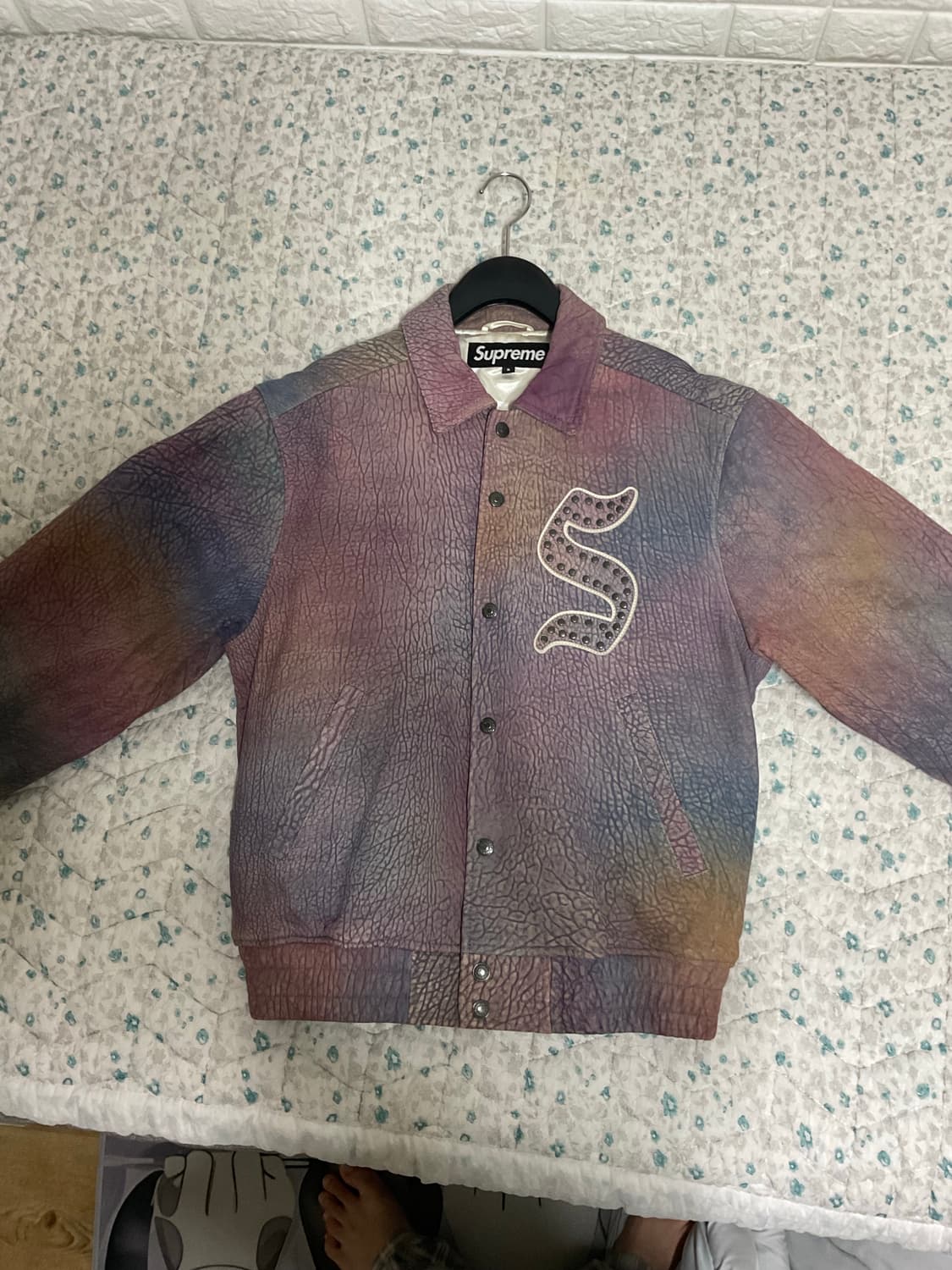 슈프림 페플드 레더 바시티 자켓 멀티컬러 S 상품이미지4