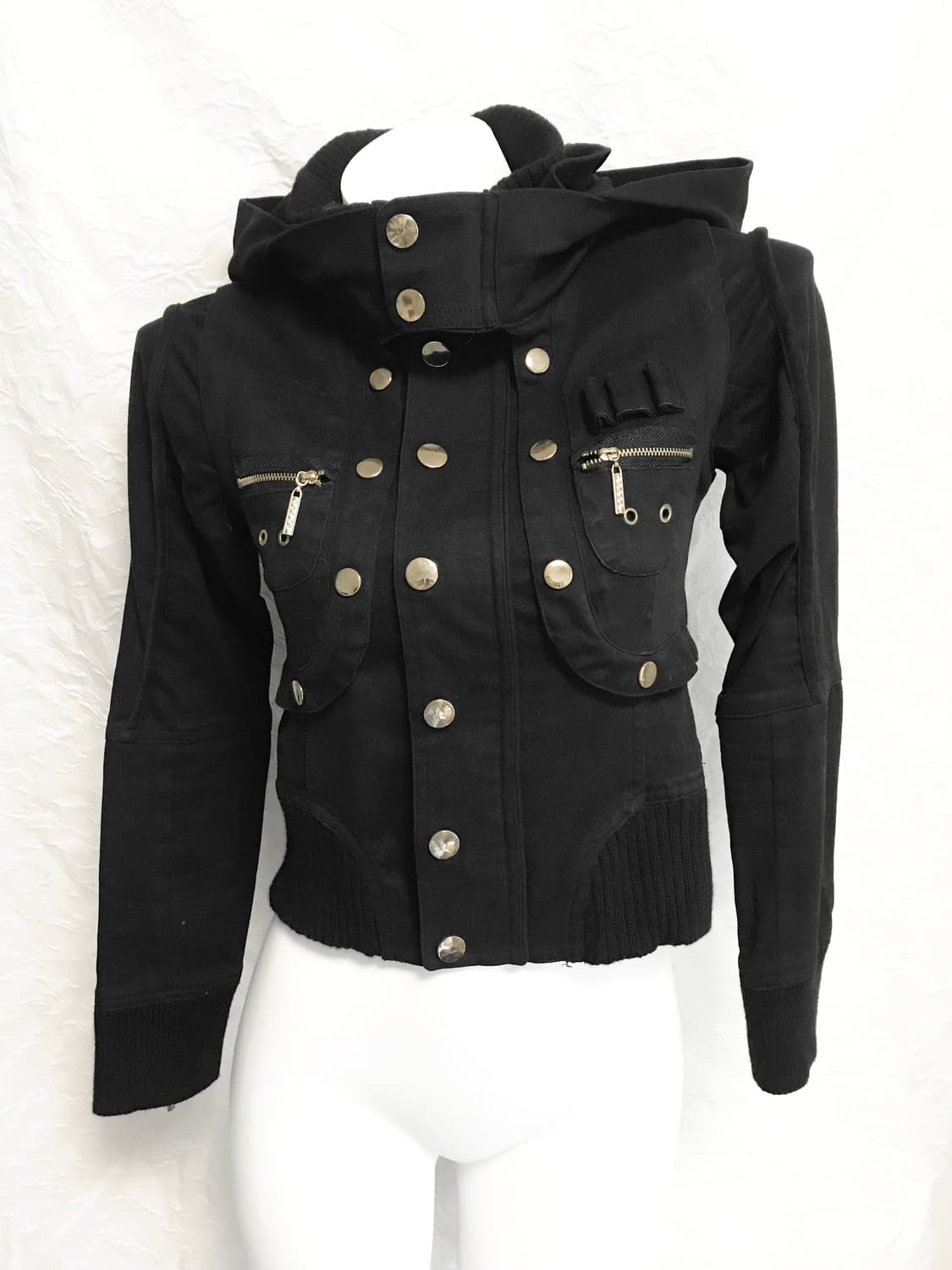 택포•빈티지 핀터깔 00s 펑크 3-way 아카이브 금장 하이넥 자켓 상품이미지3