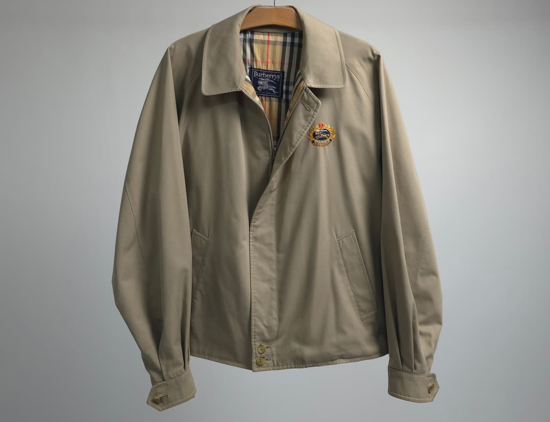버버리 정품 영국생산 베이지 블루종 해링턴 자켓 오리지널 금사 엠블럼 1 상품이미지2
